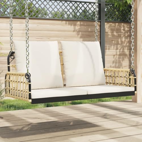 Gecheer Hängebank mit Kissen Terrassenmöbel, Wetterfeste Bank,...