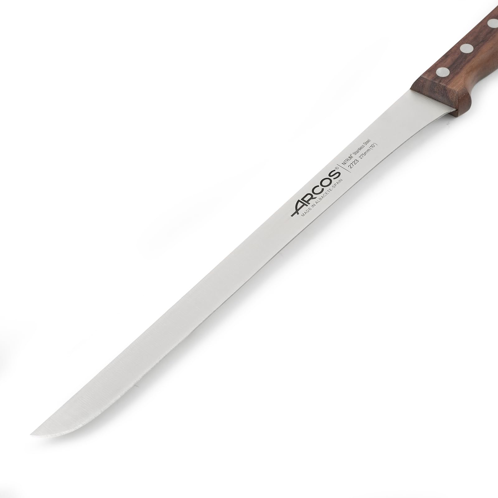Arcos Couteau à Jambon Flexible, Acier Inoxydable NITRUM 27 cm, Manche Bois Palissandre, Coupe Précise et Durable, Série Atlantico