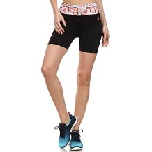 ShoSho Womens Active Wear Shorts Fold Over Printed Waistband