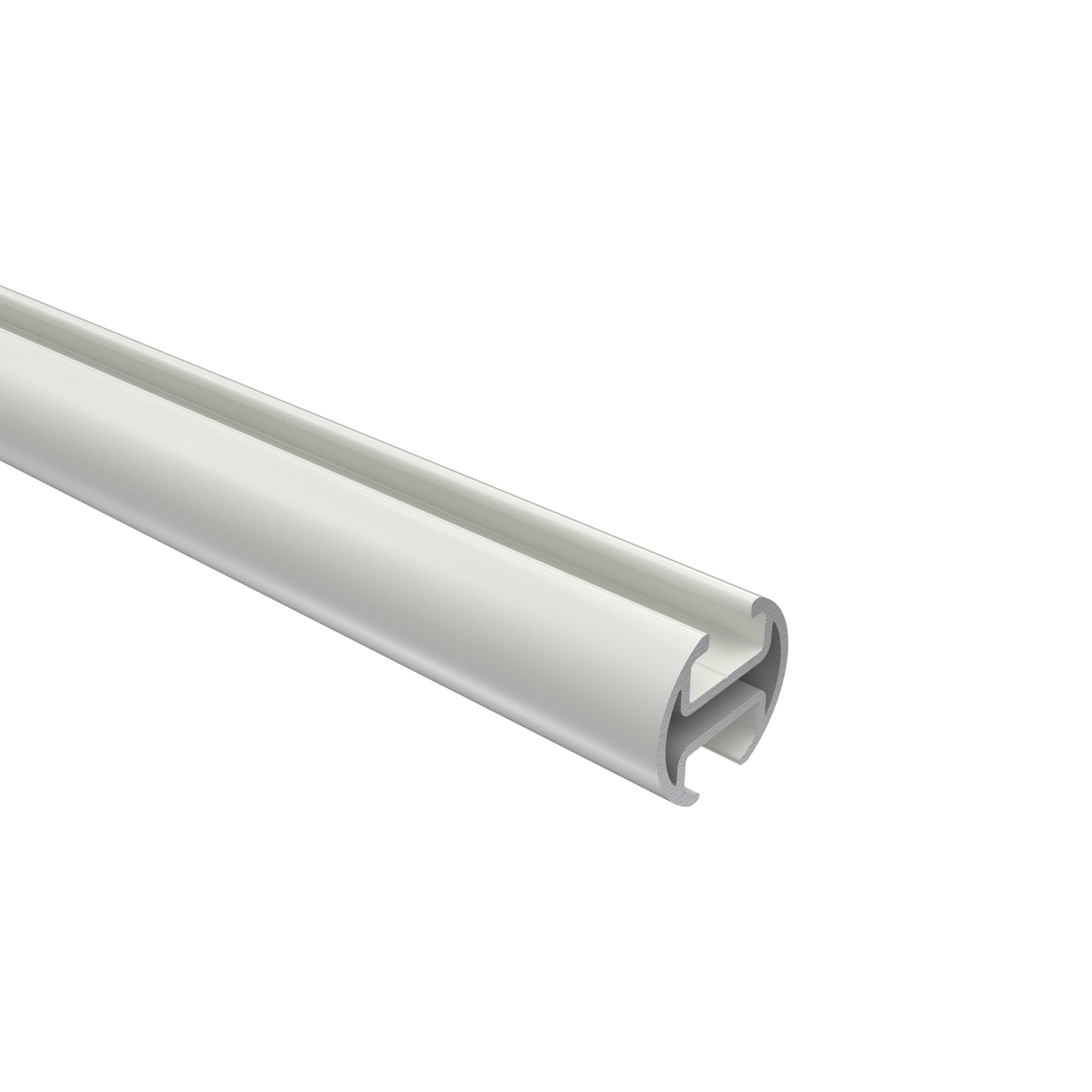 INTERDECO Innenlauf-Gardinenstange 20 mm, moderne Innenlaufstange aus Metall, Weiß, zur Wandmontage, Typ 10213111, 120 cm