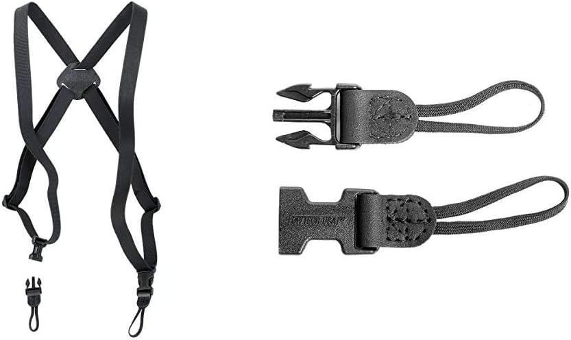 OP/TECH USA Bino/Cam Harness - Self-Adjusting Harness with Quick Disconnects - Elastic & USA 1301062 Uni-Loop - System Connectors