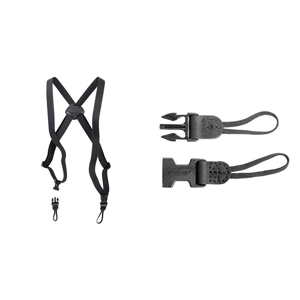OP/TECH USA Bino/Cam Harness - Self-Adjusting Harness with Quick Disconnects - Elastic & USA 1301062 Uni-Loop - System Connectors