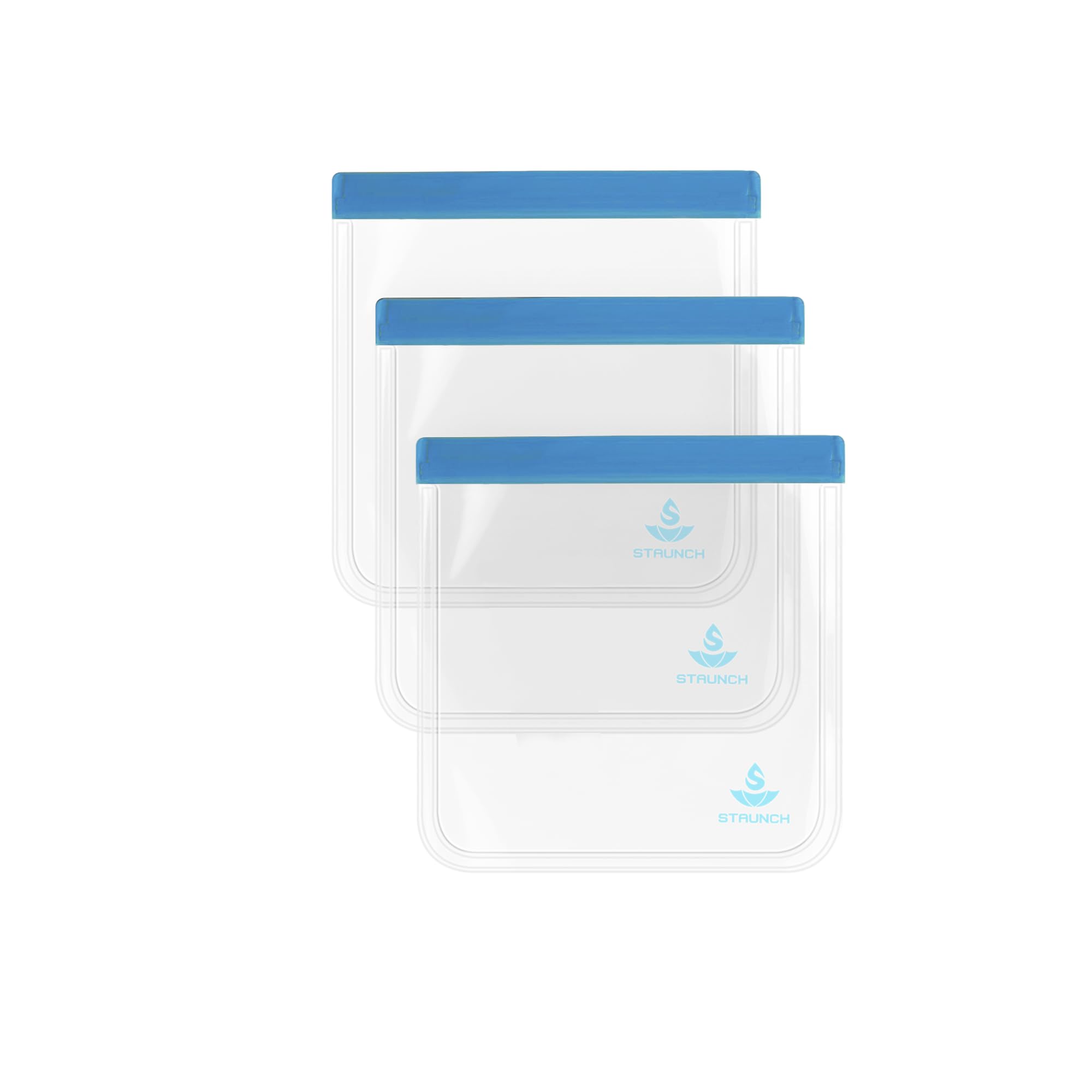 Staunch- 3 Pc, Toiletry Bags, Sky Blue, Transparent Toiletry, 1 Quart Ziplock Bags…