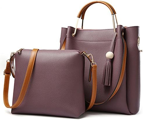 VINICIO Women's Fashionable Sweet Large Capacity PU Leather Shoulder Bag Handbag(Purple)