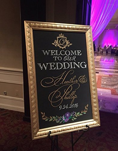 Amazon Com Welcome Wedding Sign Gold Framed Chalkboard Wedding Sign Handmade