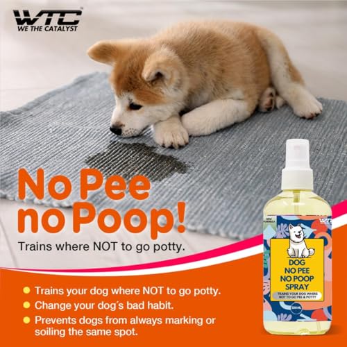 Image of WTC Dog No Pee No Poop Potty Training Spray, 500 ML - Non-Toxic Dog Spray to Prevent Peeing and Pooping - Natural No Marking Scent Spray - Stops Dogs Peeing Indoors /Outdoors