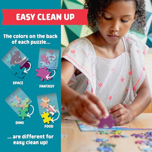 Chuckle & Roar - Set de 4 Puzzles para Niños 6+ con 100 a 200 Piezas, Temas Educativos y Piezas Grandes miniatura 3