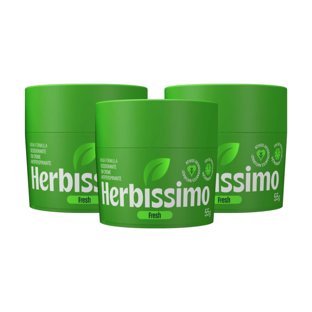Kit Desodorante Creme Herbíssimo Fresh 55g - 3 Unidades