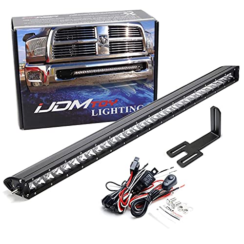 Ijdmtoy Lower Grille Mount 30-Inch Led Light Bar Compatible With 2003-2018 Dodge Ram 2500 3500, Includes 150W High Power Cree Led Lightbar, Lower Bumper Opening Mount Brackets & On/Off Switch Wiring #TOP29