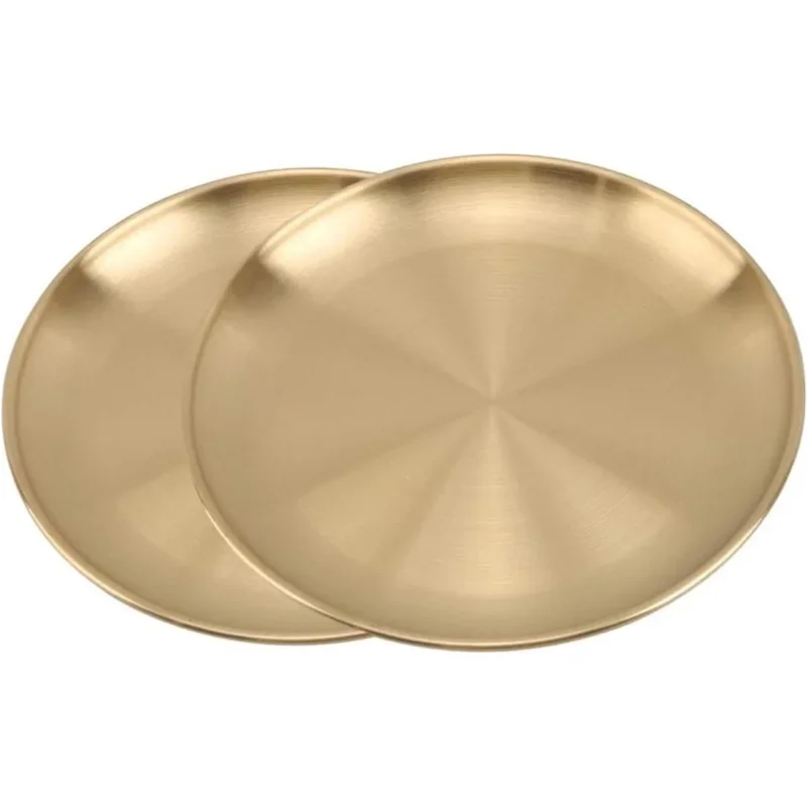 4 pezzi di vassoio rotondo in acciaio inossidabile for frutta, carne e dessert per Cucina(Color1,14cm)