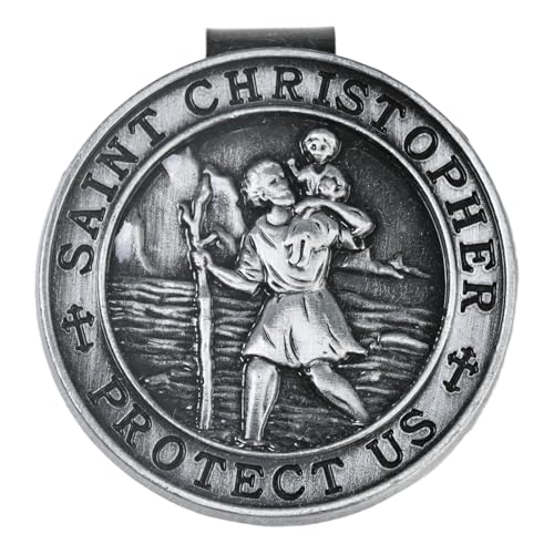 Placa de San Cristóbal para Coche, Accesorios para Parasoles de Coche, Medalla de San Cristóbal para Conductores y Viajeros, 4.5 cm de Diámetro