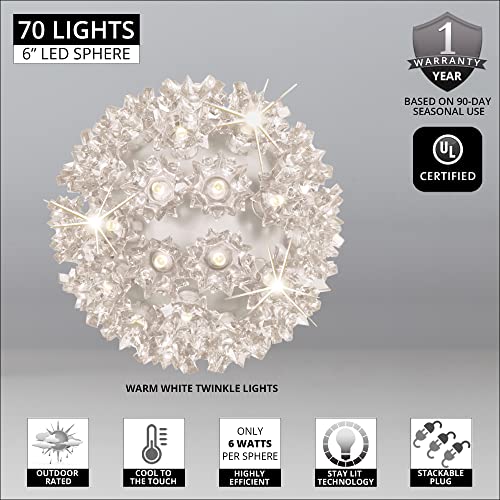 Esfera Estrellada LED 6" Blanco Cálido Wintergreen Lighting miniatura 3