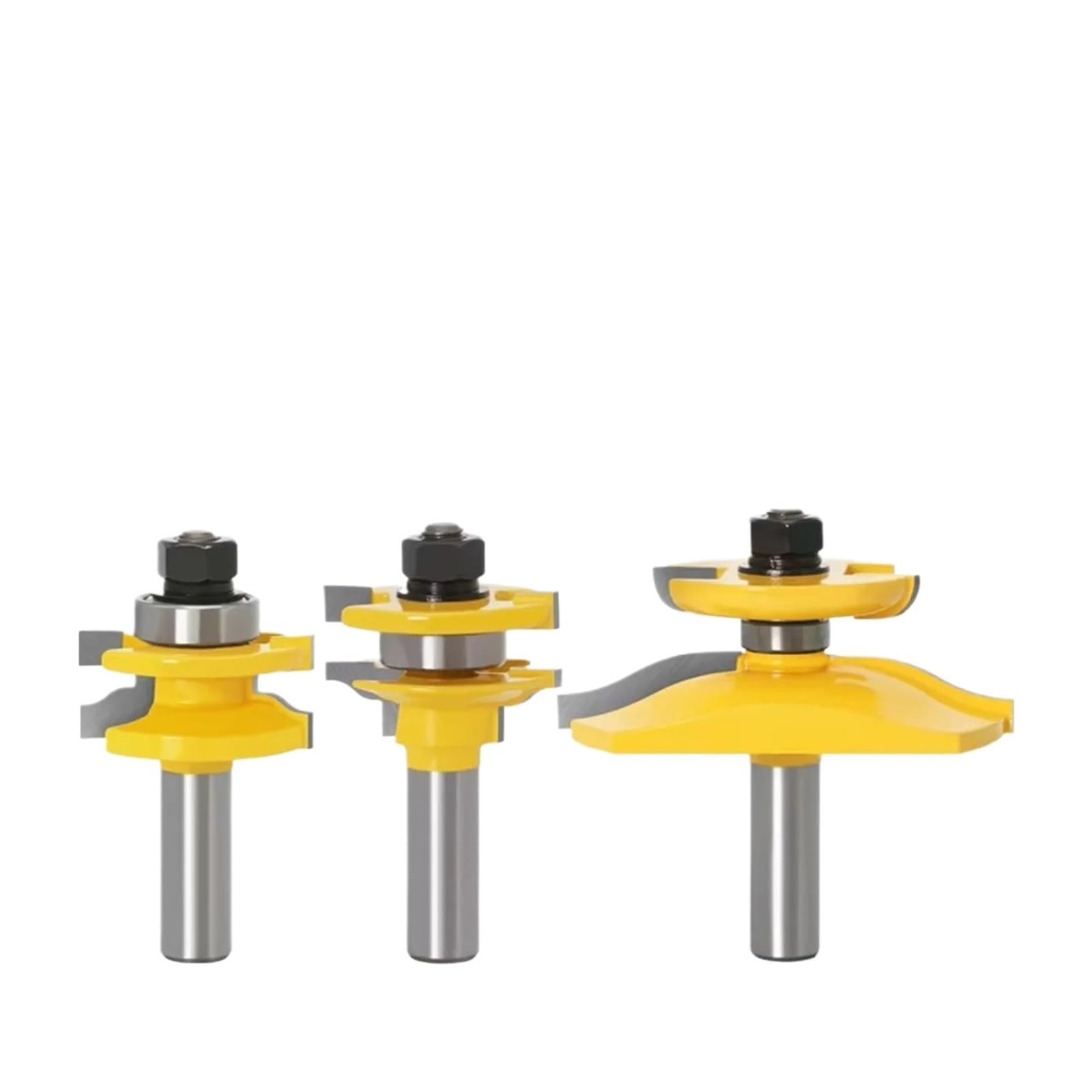 Epaknhgd 01 3Pc/Set 12Mm Shank Milling Cutter Wood Carving Rail Stile Blade Panel Raised Cabinet Router Bit Set Door(01)