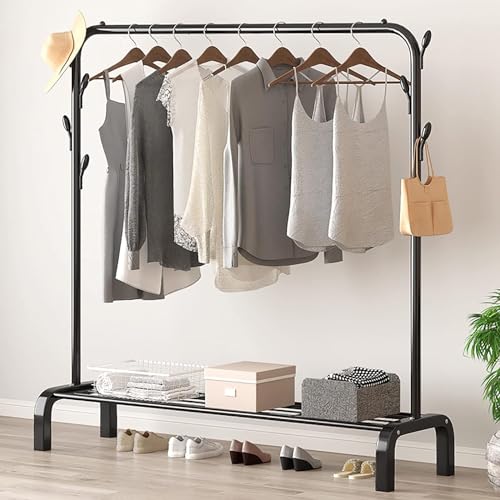 Ozoy Metal Multifunctional Heavy-Duty Quality Garment Stand Cloth Rack Freestanding Storage Organize...