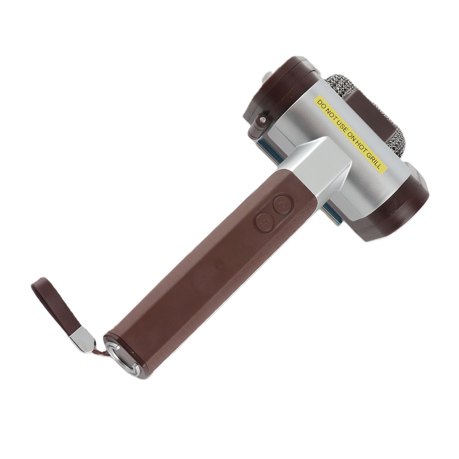Cepillo Giratorio para Parrilla, Herramienta inalámbrica Recargable para Barbacoa con Rodillo de Acero Inoxidable de 350 RPM, Limpiador eléctrico para Parrilla de Barbacoa con luz (Brown)