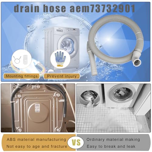 Image of AEM73732901 Washer Drain Hose for LG Kenmore Top Load Washers | MEJ62685201 AEM74053001 AEM73653001 5215EA1001A AEM74073301 OEM replacement 2-Year Warranty