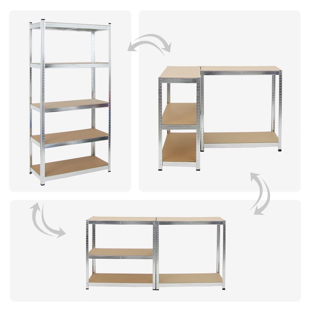 PROREGAL 2X Schwerlastregal Gorilla | HxBxT 180x90x40cm | Fachlast 175kg | Verzinkt | Garagenregal Kellerregal Werkstattregal Lagerregal Steckregal