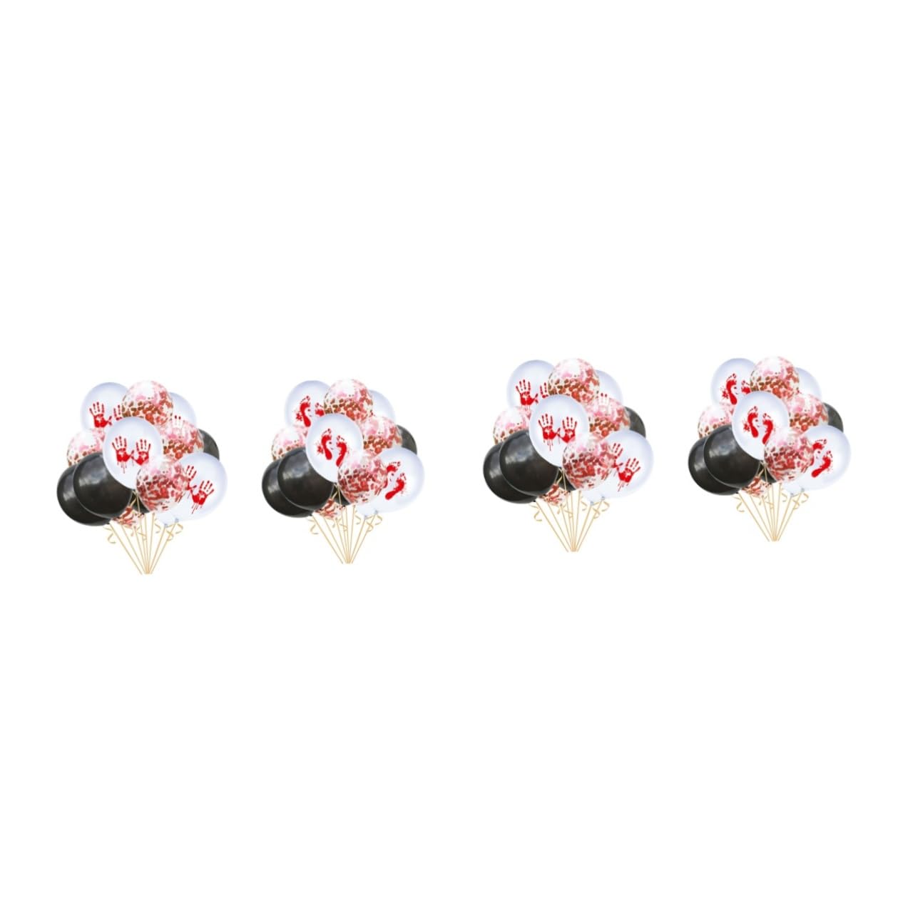 Abaodam 60 Pezzi 12 Palloncini Di Halloween Decorazione Impronta Di Mano Impronta Palloncini Set Paillettes Rosse Coriandoli 12 Pollici Decorazioni Per Feste