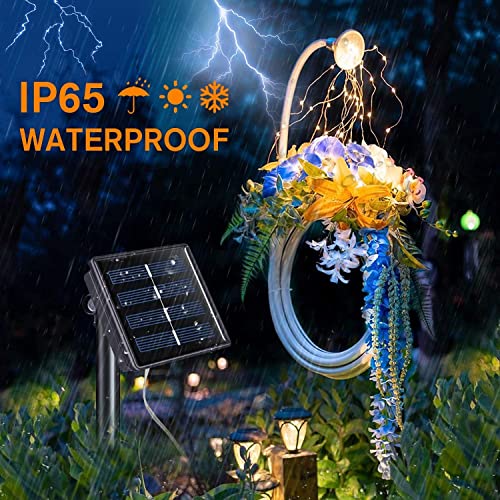 Qitong Warm White Solar Fairy Lights Outdoor Waterproof, 2 Pack Each 66Ft 200 Led Solar String Lights, 8 Modes Silver Wire Solar Twinkle Lights For Garden Yard Patio Fence Decoration #TOP3