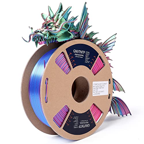 Silk MagicPLA 3D Printer Filament, Tri-Color Coextrusion PLA Filament 1.75mm, Shiny Silk Coextruded PLA, Silk Red-Green-Blue Three-Color Filament, 1kg 2.2lbs