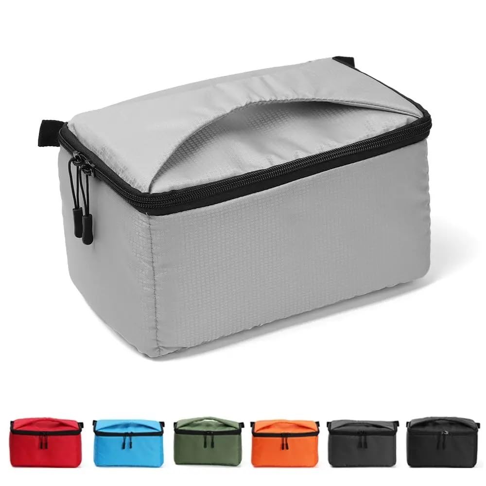 Bolsa for cámara DSLR SLR, portátil, Resistente al Agua, partición Acolchada, Funda for Insertar, Compatible con Canon y Sony, 1 ud.(Light Grey)