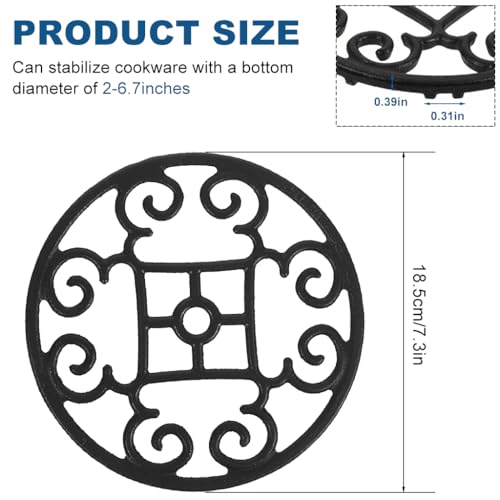 Image of Supvox Cast Iron Wok Ring Non Slip Gas Stove Rack Universal Pan Support Stand for Cooktop Range