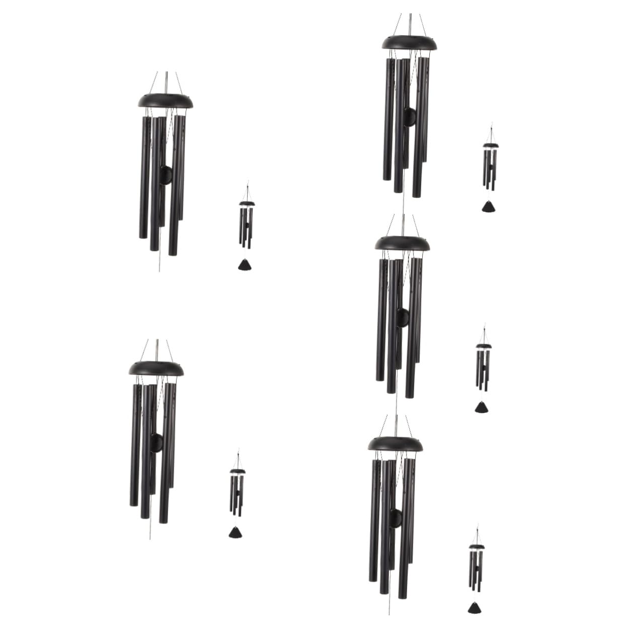 UPKOCH 5 Set campanelli eolici d'epoca ornamenti da giardino all'aperto Balcony Wind Chime campanello a Ornamento della campana del Piccolo carillon di di legno Nero