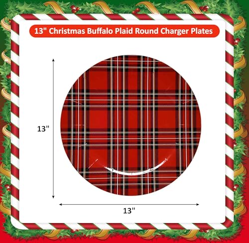 24 platos desechables navideños de cartón redondos 13" miniatura 2