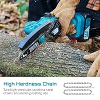 SEESII Mini Kettensäge mit Akku 8000mAh 6 Zoll, Akku Kettensäge mit Automatischer Öler und Ersatzkette, Handkettensäge Akku für Gartenscheren Astschere Holzschneidenz – Ansicht 8