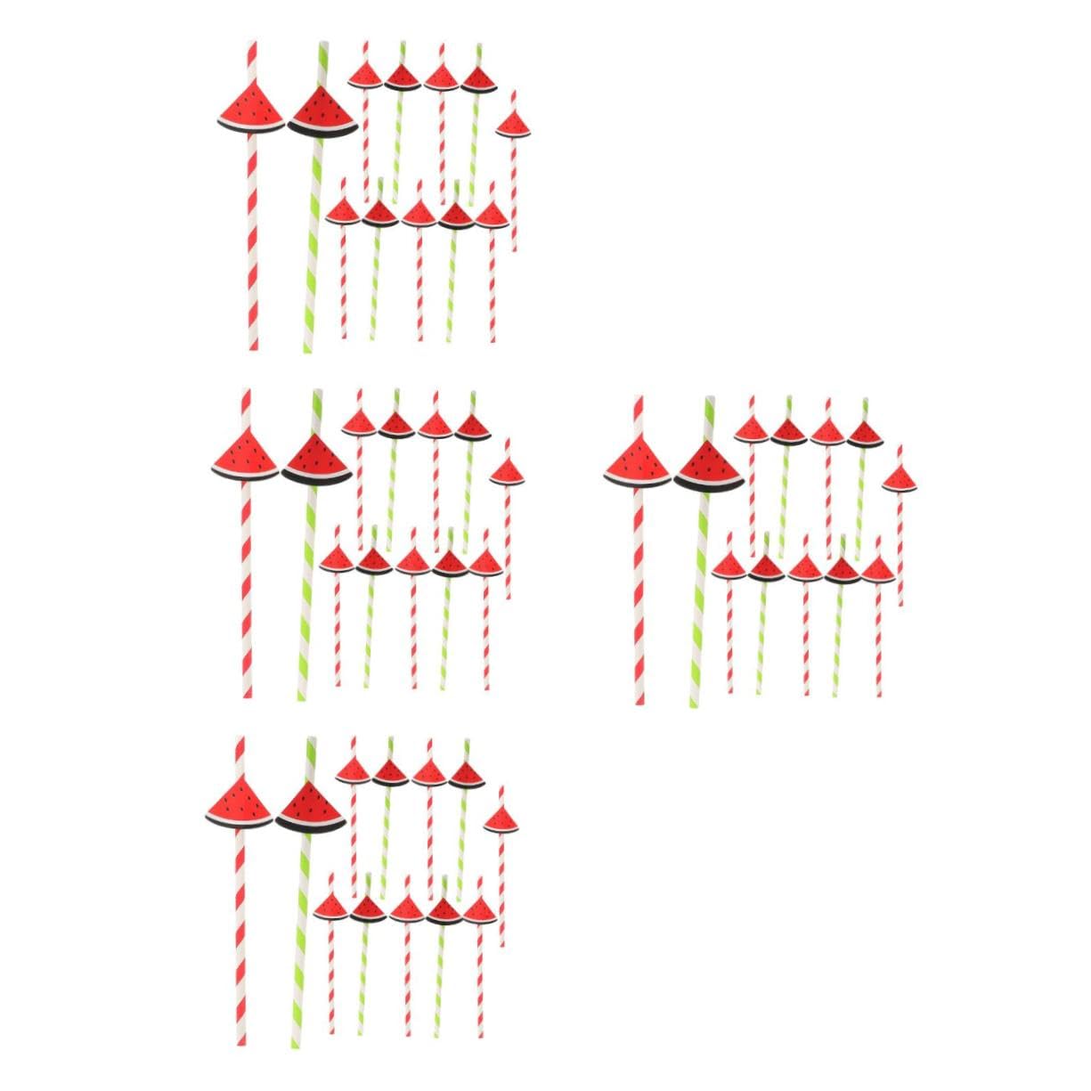 4 Set Cannucce Tema Anguria Per Compleanno Cocktail E Bevande Decorazioni Per Celebrazioni 40 Pezzi*4