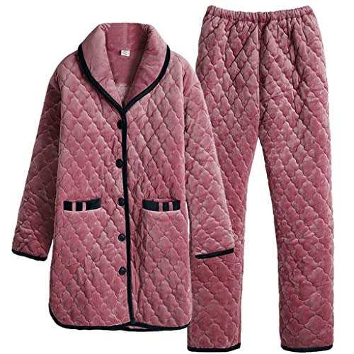Pyjamas d'hiver pour femmes ensemble haut manches longues et pantalon ample taille M