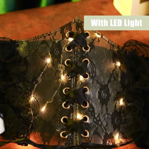 Bounzhi Women Wide Elastic Corset Belt Stretch Leather Belt Dresses Belt Lace Vintage Waist Belt Buckle for Women and Girls3