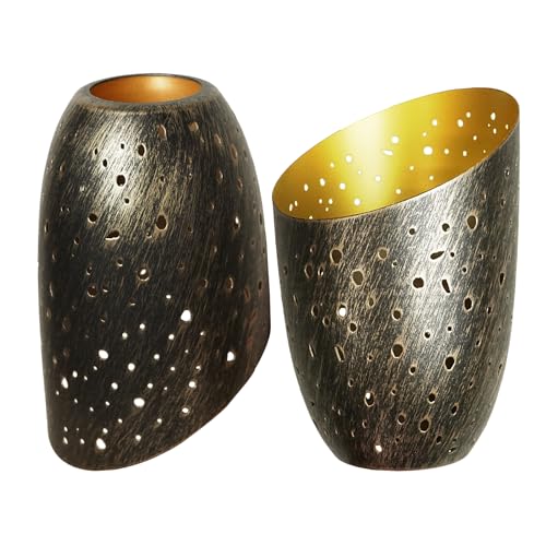 Metal Small Cut Corner lamp shades set of 2 Western Lampshades 4.4"WX 5.9"H - image 1