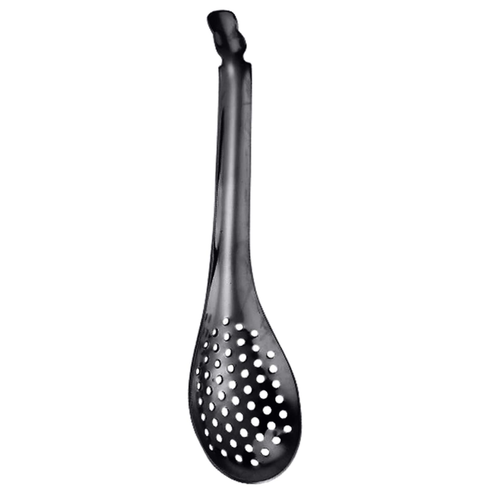 Sitko Perforowany Durszlak Do Kawioru Ze Stali Nierdzewnej Do Gotowania Łyżek Do Kawioru Łyżki Do Gotowania łyżka cedzakowa(Black)