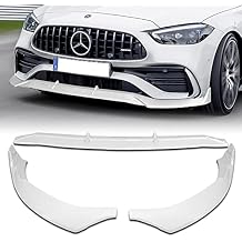 Q1-TECH, Front Bumper Lip fit for Compatible with 2022-2025 Mercedes-Benz C-Class W206 C43 / C300, Front Bumper Lip Spoiler Air Chin Body Kit Splitter Painted Glossy White ABS, Sport-Style