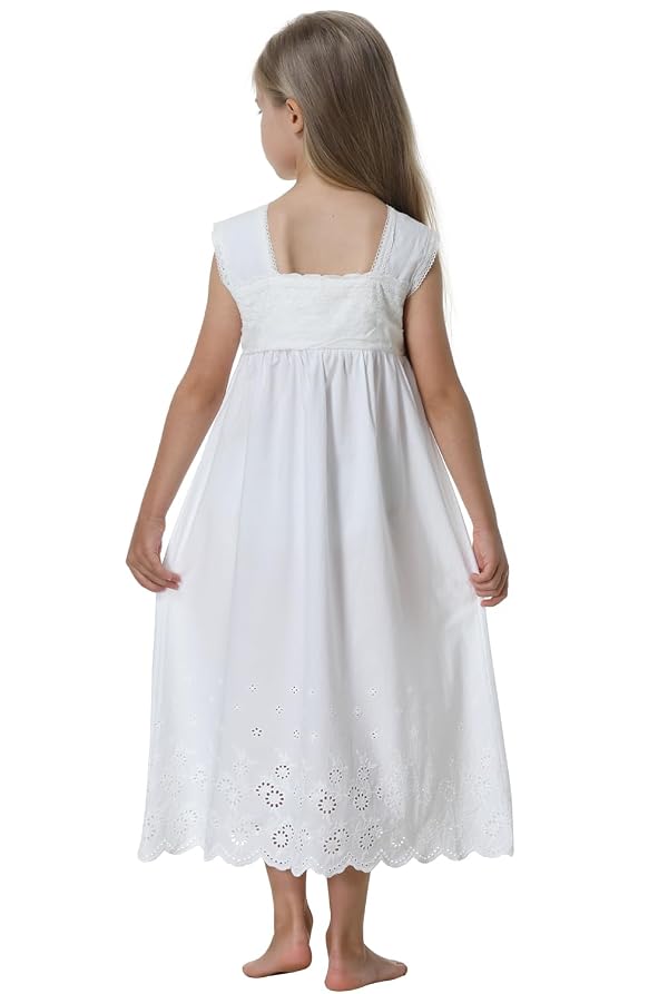 BAIYIXIN Kids Girls' Princess Nightgown Lace Sleeveless Full Length Dress 3-13 Years by BAIYIXIN - Used condition - Image 6