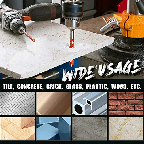 5Pcs Ultimate Triangle Drill Bits Set, Multifunctional Twist Drill Bit Tungsten Carbide Drill Bit Tip Punching Hole Working Tools for Tile,Concrete, Brick, Glass, Plastic, Wood and Ceramic