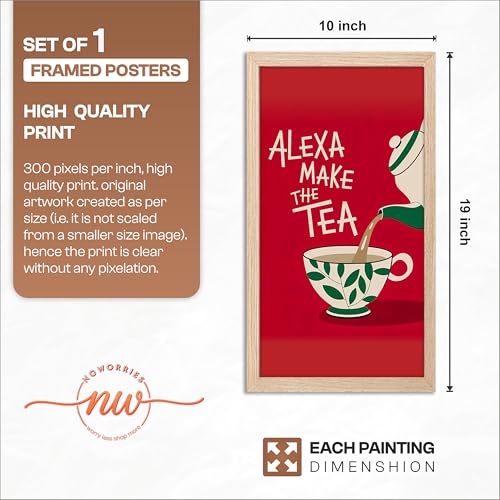 Image of NoWorries Wall art framed painting food posters for cafe decor (Synthetic wood frame) inch300 GSM premium art HD prints inch Wall painting for Home & Kitchen Decor (Pattern illustration)( Set of 1, Framed Painting) (NATURAL, ART-6, 10X19INCHES)
