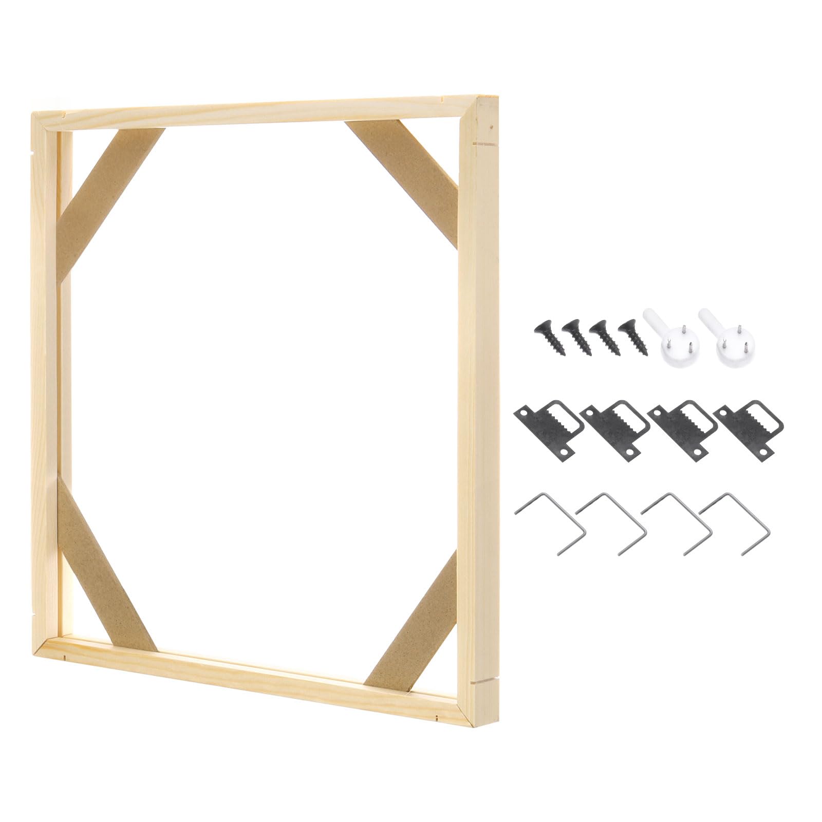 PATIKIL 16x16 inch Canvas Stretcher Bars, DIY Removable Wooden Splicing Canvas Frames Kit for Oil Paintings Poster Picture Photo, Arts Accessory, Paint by Numbers