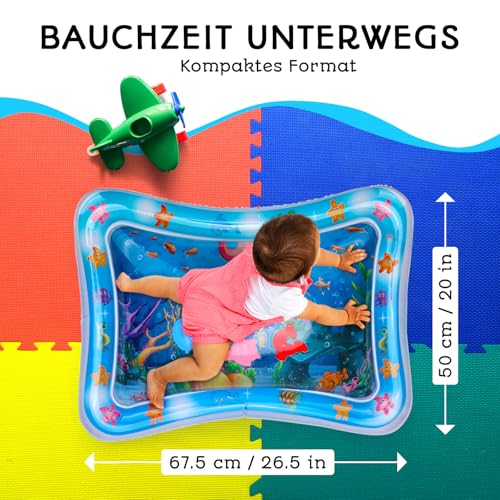 AVEC MAMAN Wassermatte Baby – BPA-freie Wasserspielmatte - Sensorikmatte für Babys - Baby Wassermatte für Bauchlage & Entwicklung - Wassermatte für Baby 3-12 Monate - Spielzeug Baby