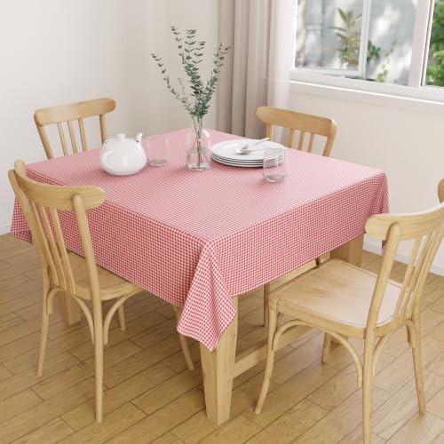 Image of Encasa XO Dining Table Cloth 4 Seater, Cotton Table Cover 57 inchx57 inch