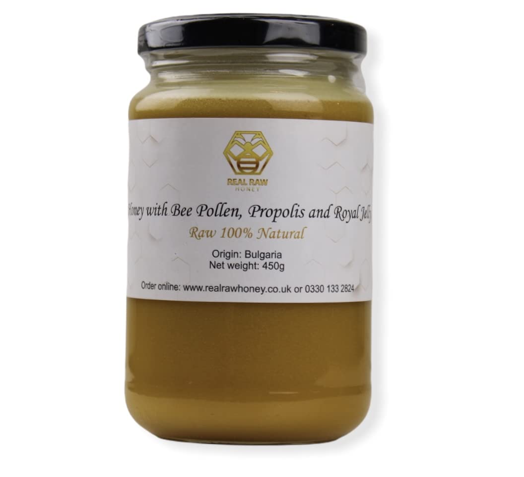 Buy Honey with Bee , Propolis and Royal Jelly 450g, Unpasteurised, 100
