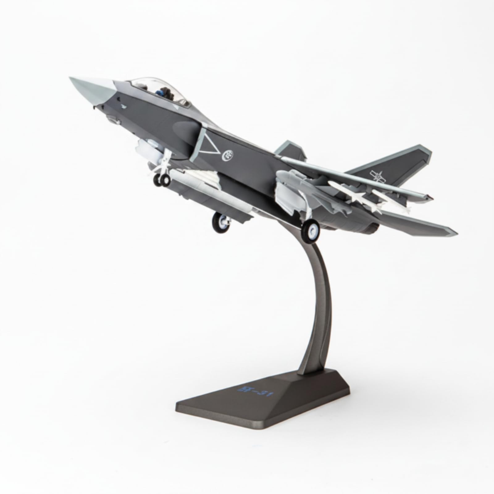 Aereo da Combattimento Modello Aereo Militare Jet da Caccia Aeromodello Collezionabile Miniatura Metallo Lega Zinco Finitura Opaca con Marcature per