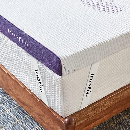 Inofia Sleep Gel Memory Foam Mattress Topper Single, 8CM GELEX Bed Topper with Washable Cover, Pressure Relief | Sleep Cooler, 2 Layer foam topper for Rest Easy, 100-Night Home Trail (90x190)