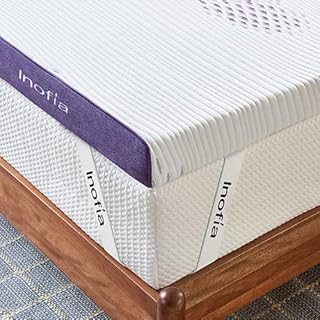 Inofia Sleep Gel Memory Foam Mattress Topper Single, 8CM GELEX Bed Topper with Washable Cover, Pressure Relief | Sleep Cooler, 2 Layer foam topper for Rest Easy, 100-Night Home Trail (90x190)