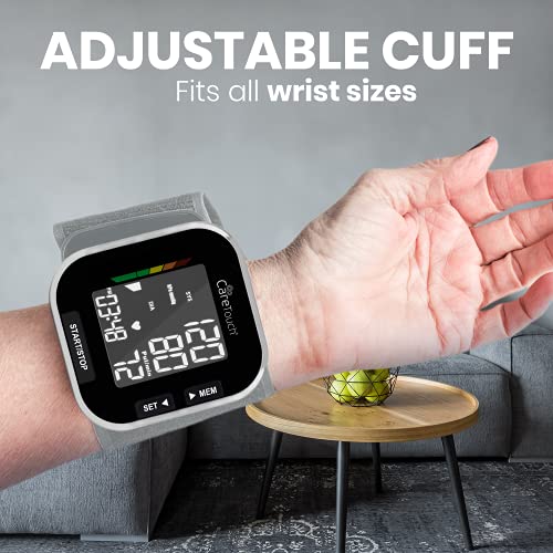 Care Touch Platinum Black Wrist Blood Pressure Monitor, Automatic Bp Monitor, Adjustable Blood Pressure Wrist Cuff, And Irregular Heartbeat Indicator - Blood Pressure Cuffs For Home And Hospital Use #TOP6