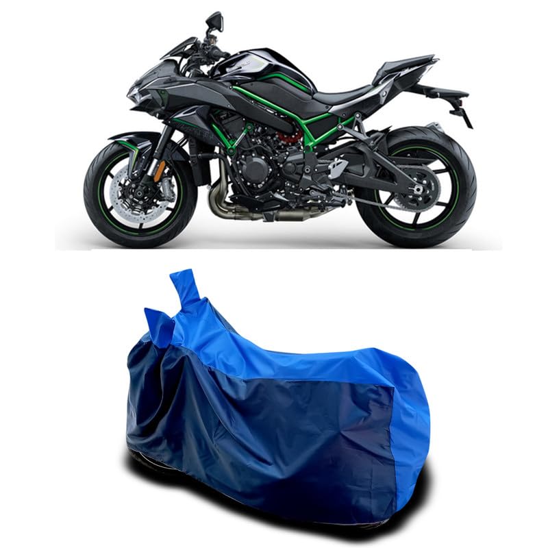 Image of DUFFEL-Two Wheeler Bike Body Cover Compatible for Kawas Zh2 Bs6 Heat Protectio /UV-Rays /Birds Dropping /DustProof /Waterproof All Variants [Nevay Blue]