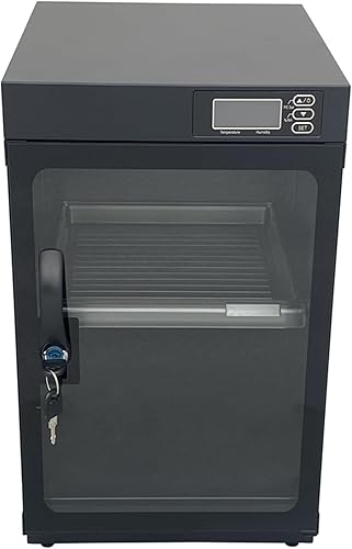INTBUYING Gabinete seco de cámara 30L Gabinete seco electrónico para almacenamiento de lentes de cámara con cerradura 2 capas inteligente
