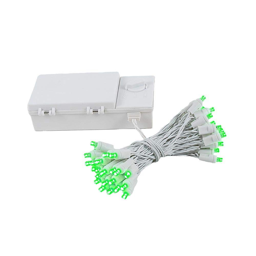 Novità luci 50 LED a batteria Christmas mini Light set, White Wire, 18 'Long, Lyndee