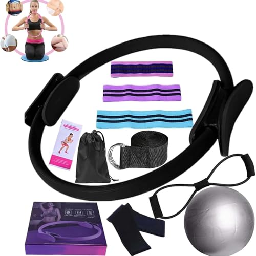 Pilates Essentials Kit for Women,Better Me Pilates Kit,Pilates Rings Booty Bands Yoga Ball,Yoga Sets for Women - Complete Set of 11 Accessories,Pilates Equipment for Home Workouts (Black) Pilates Essentials Kit for Women,Better Me Pilates Kit,Pilates Rings Booty Bands Yoga Ball,Yoga Sets for Women - Complete Set of 11 Accessories,Pilates Equipment for Home Workouts (Black)